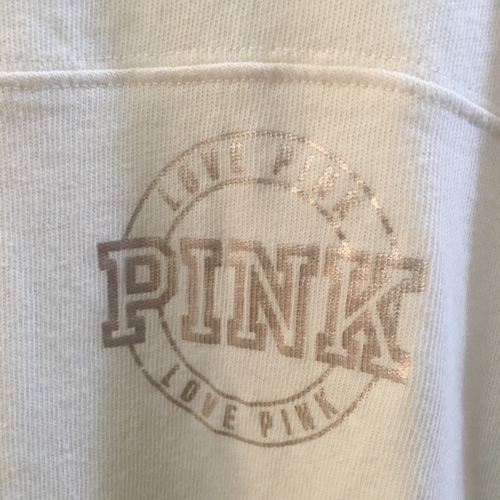 PINK Victoria’s Secret Large Off White Pullover Shirt - Picture 3 of 6